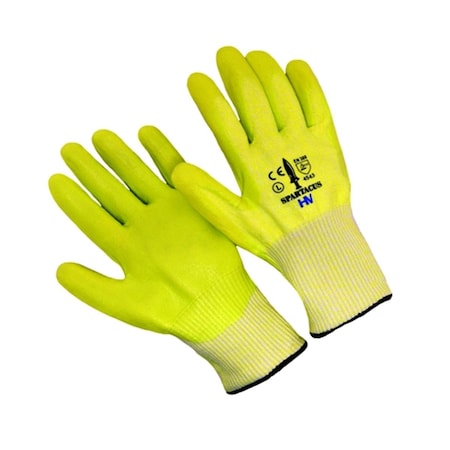 Seattle Glove Hivis Hppe Liner with Nitrile Palm Coating Glove, Large, 12PK SE474792